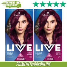 Image of Schwarzkopf LIVE Colour + Lift Ultra Violet L76 Permanent Hair Dye
