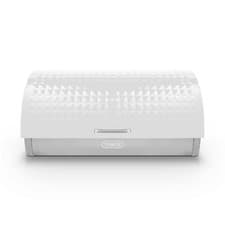 Image of Tower T826206WHT Solitaire Bread Bin, Silver stainless steel body, White lid