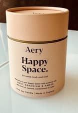 Image of Aery Happy Space Candle Pure Soy 200g Rose Geranium & Amber 45 Hrs Burning *NEW*