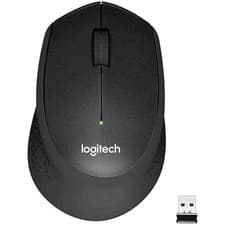 Image of Logitech M330 Silent Plus Standard Mouse, Wireless Optical, 10m Range, Black