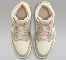 Image of Air Jordan 1 Mid SE Shoes Olive Aura Lawn University Blue Women's | Size 5 - 12