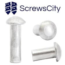 Image of Solid Aluminium Round Head Rivets DIN 660 M2 M3 M4 M5 M6