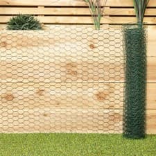 Image of 5m x 0.6m x 25mm Green PVC Coated Galvanised Chicken Garden Wire Netting Fencing