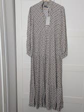 Image of Mint Velvet Maxi Dress Tile Print Tiered Large Brand New £139