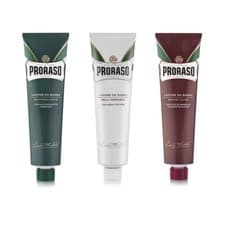 Image of PRORASO Shaving CREAM Triple TUBE Selection Pack | Green/White/Red | 150ml tubes