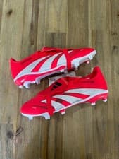 Image of Junior Adidas Predator Full Tongue League FG/MG Football Boots Red White UK 12