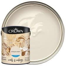 Image of Crown Matt Emulsion Antique Cream Interior Wall Ceiling Paint 5L CoveragePro XL