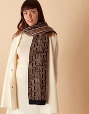 Image of Accessorize firenze geometric printed scarf, winter, new with tags