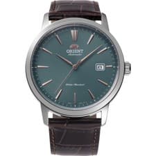 Image of Orient Bambino Classic Automatic Green Dial Leather Strap Mens RA-AC0F13E30B
