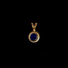 Image of 9ct Yellow Gold Round Treated Sapphire Pendant (5mm) - Optional Chain