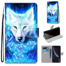 Image of For Various Phone Rose Wolf Cool Magnetic Card Wallet Bag Case Flip Stand Cover