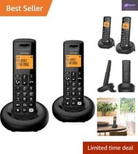 Image of E260 SVoice Duo DECT Cordless Phone with Answering Machine - 2 Handsets in Black