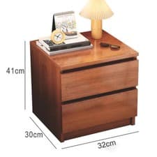 Image of Wooden Bedroom Bedside Cabinet Compact Furniture Storage Night Stand Side Table