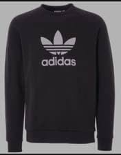 Image of Adidas Originals Mens Trefoil Crew Sweatshirt CW1235 Black & White