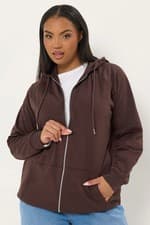 Image of YOURS Curve Plus Size Zip Through Hoodie