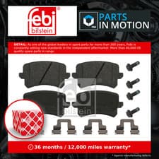 Image of Brake Pads Set Rear 16991 Febi 3C0698451D 3C0698451E 3C0698451F JZW698451G 24483