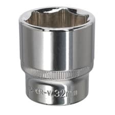 Image of Sealey 32mm WallDrive Standard Length Chrome Socket 1/2"Sq Drive SP1232 