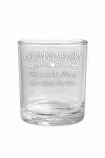 Image of Personalised In Loving Memory Etched Glass Candle Holder Tea Light Memorial