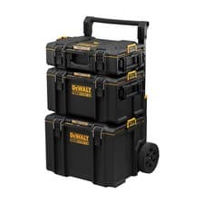 Image of DeWalt TOUGHSYSTEM 2.0 Stackable Tool Boxes & Trolley Kit x3 Pcs