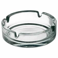 Image of Ashtray Clear Glass Round Stacking Cigarette Smoking 7" 180mm