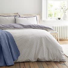 Image of Bianca Amelie Geometric 200TC 100% Cotton Duvet Cover Bedding Set Blue