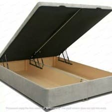 Image of Soft Velvet Ottoman Storage Bed Divan Drawers Bed Plush Gas Lift Up Base