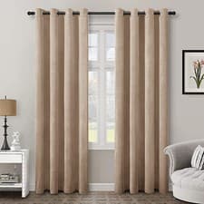 Image of Heavy Thick Plush Velvet Curtains PAIR Eyelet Ring Top Fully Lined Ready Made