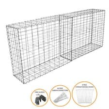 Image of Gabion Baskets Wall Outdoor Cages Stone Wire Mesh Planter 100 x 95 x 30cm