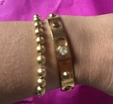Image of Michael Kors Goldtone Bangle Bracelet
