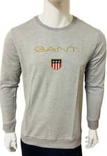 Image of GANT LONG SLEEVE EMBROIDERED LOGO BRAND NEW CREW NECK SWEATSHIRT
