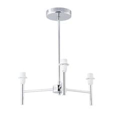 Image of Modern Chrome 3 Arm Semi Flush Ceiling Light Fitting Only Shades Required