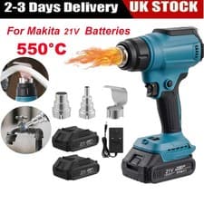 Image of 21V Electric Cordless Handheld Heat Gun Hot Air Gun with 2 Batteries & 3Nozzles