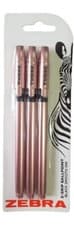 Image of 10 x Pack of 3 Zebra Classic Z-Grip Ball Pen - Rose Gold