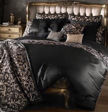 Image of KYLIE MINOGUE Luxury Lazzaro Black Gold SINGLE size DUVET QUILT COVER Bedding