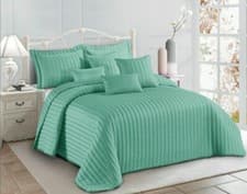 Image of 3psc Luxury Quilted Bedspread Pom Pom with 2 pillow case Double King SK Sizes*