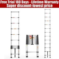 Image of 2.6/3.2/3.8/4/5M Steel Folding Telescopic Extendable Ladder Ladders Workshop