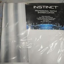 Image of Professional White Shower Curtain (180 x 180cm) & Rings and weighted - NEW