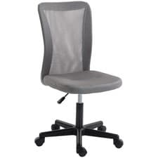 Image of Vinsetto Armless Office Chair, Swivel Desk Chair w/ Adjustable Height Grey