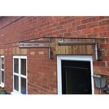 Image of Glass Door Canopy Porch Stainless Steel Balcony Over Door Shelter Awning 1400mm
