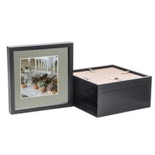 Image of 3D Box Photo Frames - 10 x 10" with 6 x 6" Mount - Black/Grey - Pack of 5