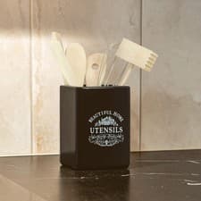 Image of Vintage Home Black Utensil Holder With 6 Utensils