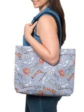 Image of Harry Potter Tote Bag Travel Rope Handle Carry-On Gryffindor Hedwig Gray Women's