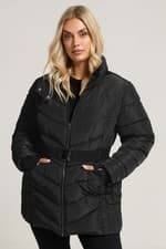 Image of Yours Curve Women's Plus Size Belted Puffer Coat