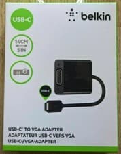 Image of BELKIN USB-C to VGA Adapter - Black - 14cm / 5 inches - F2CU037btBL