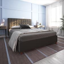 Image of Emily Upholstered King Size Bed in Grey by Dorel
