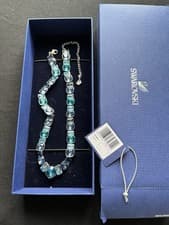 Image of Swarovski Multi Blue Crystal Necklace New With Gift Box