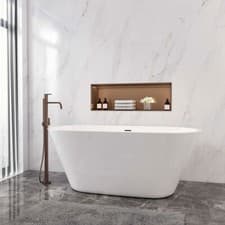 Image of Aica Modern Designer Bathroom Freestanding Double Ended Bath Bathtub 1500x700mm