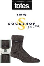 Image of Totes Slipper Socks Mens Recycled Chunky with Anti Slip Grips- Gift Boxed 1 Pair
