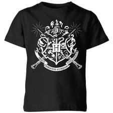 Image of Harry Potter Hogwarts House Crest T-Shirt Kids | Official Licensed | Black
