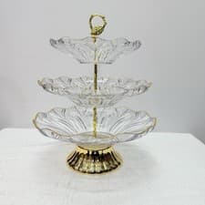 Image of Luxury 3 Tier Plastic Glass Style Dessert Stand– Cake Cupcake Fruit Display Tray